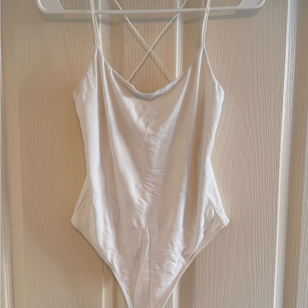 Babaton white strap Bodysuit